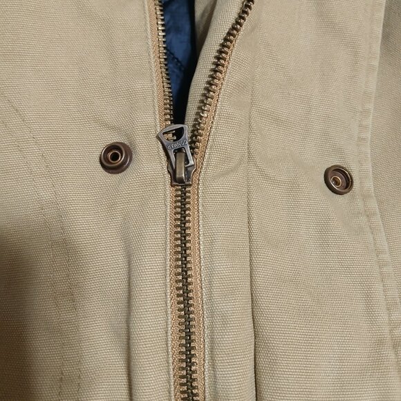 Lands End Quilt Lined Canvas Chore Barn Coat Work Jacket Men's XXL Tan Primaloft - Picture 4 of 9